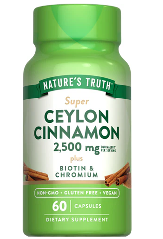 CEYLON CINNAMON 2500 MG WITH BIOTIN & CHROMIUM - 60 Vegetarian Capsules CEYLON CINNAMON 2500 MG WITH BIOTIN & CHROMIUM - 60 Vegetarian Capsules